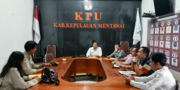 Mappilu PWI Mentawai Audensi Dengan KPU Kabupaten Kepulauan Mentawai
