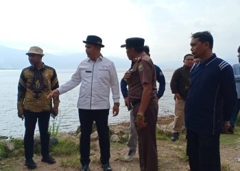 Bupati Solok Tinjau Lapangan Terapung Tempat Pelaksanaan Upacara HUT Kemerdekaan RI