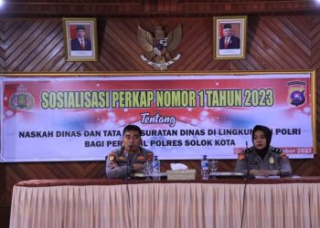 Polres Solok Kota Sosialisasikan Perkap Nomor 1 Tahun 2023 Tentang Naskah Dinas dan Tata Naskah Persuratan Dinas di Lingkungan Polri