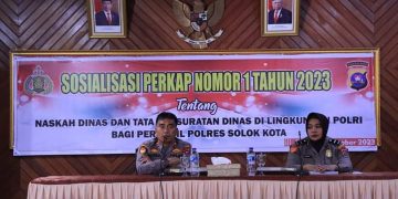 Polres Solok Kota Sosialisasikan Perkap Nomor 1 Tahun 2023 Tentang Naskah Dinas dan Tata Naskah Persuratan Dinas di Lingkungan Polri