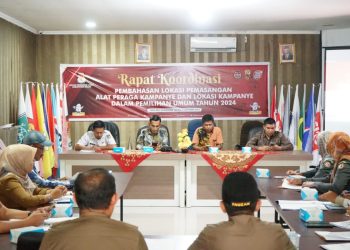 KPU Kab. Solok Gelar Rakor Pembahasan Lokasi Pemasangan Alat Peraga Kampanye dan Lokasi Kampanye Dalam Pemilu 2024