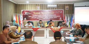 KPU Kab. Solok Gelar Rakor Pembahasan Lokasi Pemasangan Alat Peraga Kampanye dan Lokasi Kampanye Dalam Pemilu 2024