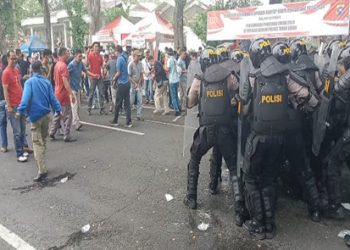 Polres Tanah Datar Gelar Simulasi Sispam Dalam Rangka Menghadapi Pemilihan Umum 2024