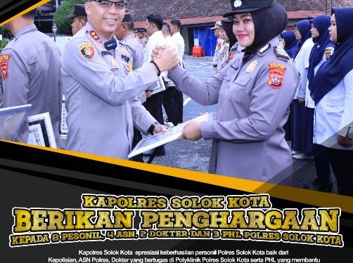 Kapolres Solok Kota, AKBP Ahmad Fadilan, Berikan Reward kepada Kepada Personel Berprestasi