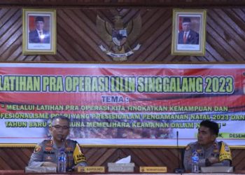 Kapolres Solok Kota Pimpin Latihan Pra Operasi Lilin Singgalang 2023