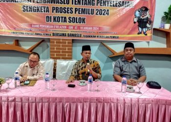 Bawaslu Kota Solok Gelar Sosialisasi Perbawaslu Terkait Penyelesaian Sengketa Pemilu 2014 di Kota Solok