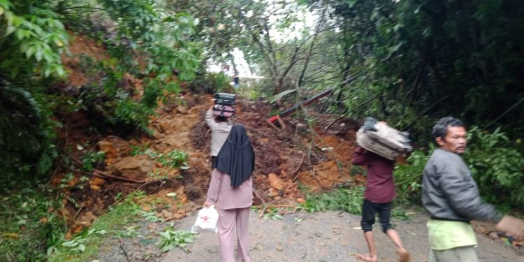 Longsor di Nagari Lolo, Alat Berat dan TRC BPBD Bersihkan Material Longsor