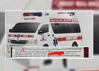 Misteri 9 Ambulans, Politik Belah Bambu Caleg di Kab. Solok