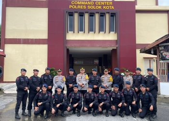 Kapolres Solok Kota Melepas BKO Brimob Polda Sumbar Selesai Laksanakan Tugas Operasi Mantap Brata