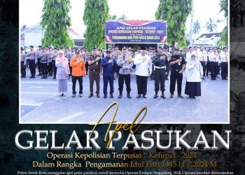 Kapolres Solok Kota Pimpin Apel Gelar Pasukan Operasi Ketupat Singgalang 2024