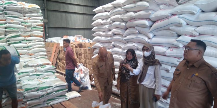 Tim Pengendalian Inflasi Daerah Kab. Solok Laksanakan Pemeriksaan Kualitas dan Kuantitas Beras di Gudang Perum Bulog