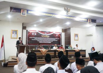 Bupati Solok Diwakili Asisten Pemerintah dan Kesra Hadiri Pelantikan PPK dan PPS untuk Pemungutan Suara Ulang Pemilihan Umum Anggota DPD Provinsi Sumbar Tahun 2024