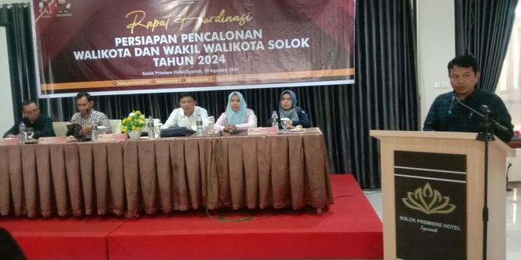 KPU Kota Solok Gelar Rakor Persiapan Pencalonan Wako dan Wawako Solok Tahun 2024