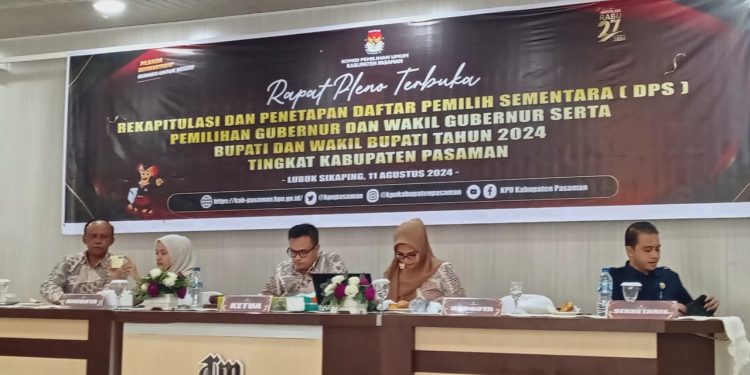 KPU Pasaman Tetapkan DPS Pilkada Tahun 2024