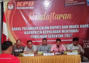 KPU Mentawai Tutup Pendaftaran Calon Bupati dan Wakil Bupati Mentawai