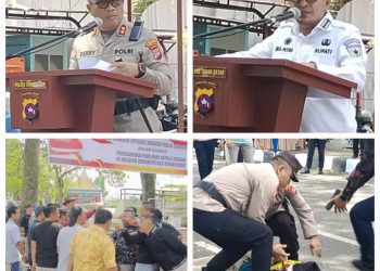 Polres Tanah Datar Menggelar Sispam Kota Operasi Mantap Praja Singgalang 2024