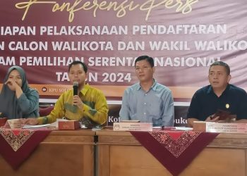 KPU Kota Solok Gelar Jumpa Pers Persiapan Pelaksanaan Pendaftaran Pasangan Calon Walikota Dan Wakil Walikota Solok 2024