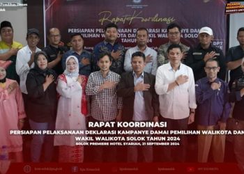KPU Kota Solok Gelar Rakor Persiapan Deklarasi Kampanye Damai Pilkada Serentak 2024