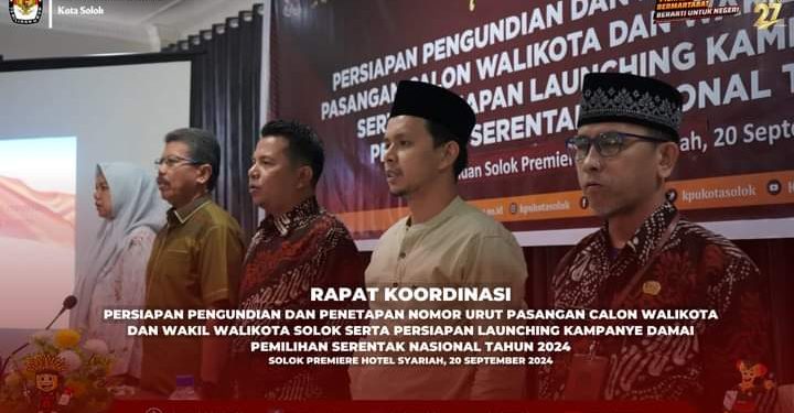 KPU Kota Solok Rakor Persiapan Pengundian Dan Penetapan Nomor Urut Calon Walikota dan Wakil Walikota Solok