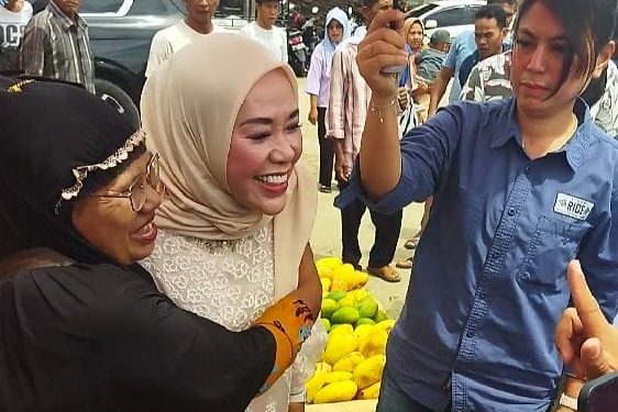 Blusukan ke Pasar Nagari Talang, Calon Bupati Solok Nomor Urut 2 Bikin Pasar Berasa Pesta