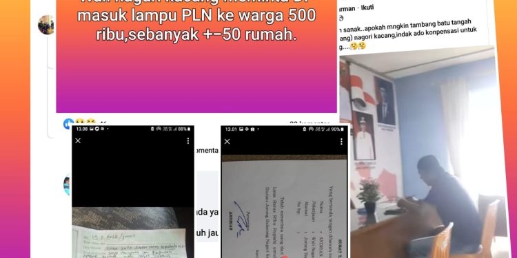 Miris, Dugaan Pungli Walinagari Kacang Kab. Solok Hebohkan Media Sosial Facebook