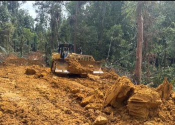 Pembukaan Badan Jalan Program TMMD ke 123 Mentawai Telah Mencapai 50℅