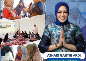 Athari Gauthi Ardi Salurkan Hewan Qurban untuk Masyarakat Kab. Sijunjung Melalui Ketua DPD PAN Sijunjung