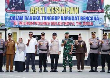 Wali Kota Solok Hadiri Apel Kesiapan Dalam Rangka Tanggap Darurat Bencana di Wilayah Hukum Polres Solok Kota