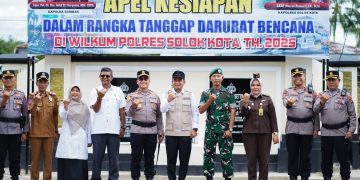 Wali Kota Solok Hadiri Apel Kesiapan Dalam Rangka Tanggap Darurat Bencana di Wilayah Hukum Polres Solok Kota