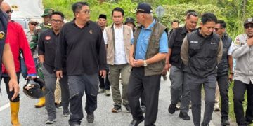 Gubernur Sumbar Tinjau Jalan Provinsi Amblas di Koto Gaek Guguak