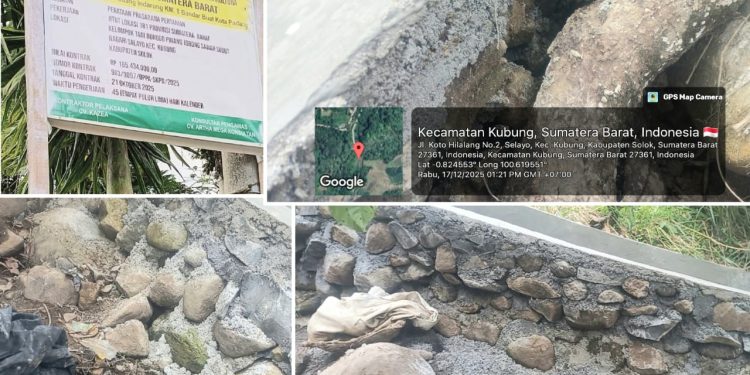 Diduga Asal Jadi, Proyek Irigasi Milik Dinas Perkebunan Tanaman Pangan dan Holtikultura Sumbar Minta di Audit APH