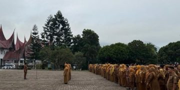 Plt. Kepala Disdukcapil Achmad Ilham Pimpin Apel Pagi Pemkab Solok