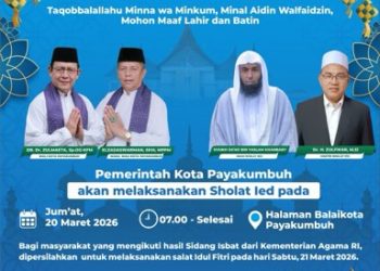 Pemko Payakumbuh Akan Menggelar Salat Idul Fitri 1447 Hijriah di Halaman Kantor Balai Kota