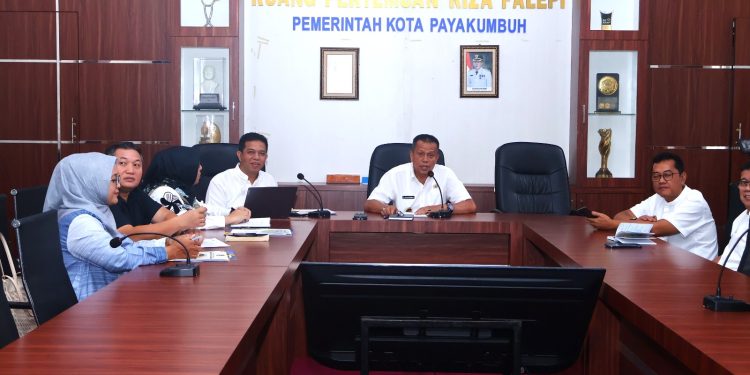 Wawako Elzadaswarman Pimpin Rakor Dalam Rangka Audiensi Muatan Lahan Sawah Dalam Dokumen RDTR Kota Payakumbuh