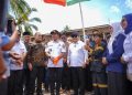 Bupati Solok Dampingi Wamenko Hukum, HAM, Imigrasi dan Pemasyarakatan Ground Breaking Jembatan Gantung Saniang Baka