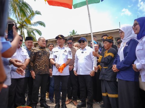 Bupati Solok Dampingi Wamenko Hukum, HAM, Imigrasi dan Pemasyarakatan Ground Breaking Jembatan Gantung Saniang Baka