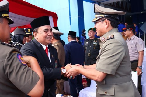 Wako Payakumbuh Hadiri Upacara Gelar Pasukan Tingkat Sumatera Barat di Politeknik Pelayaran Sumbar