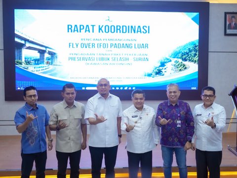 Bupati Solok Ikuti Rakor Perencanaan Pembangunan Fly Over Padang Luar dan Pengadaan Tanah Jalan Lubuk Selasih–Surian