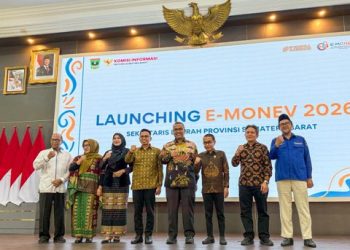 Pemkab Solok Hadiri Launching Monitoring dan Evaluasi Keterbukaan Informasi Publik Tahun 2026 di Auditorium Gubernuran Sumbar