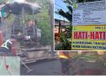 PPK Bungkam, Pekerjaan Aspal Milik BPJN Sumbar di Solok di Hampar Saat Hujan