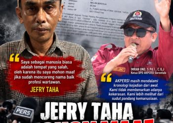 Jefry Taha Minta Maaf ke Publik, Ketua AKPERSI Angkat Bicara