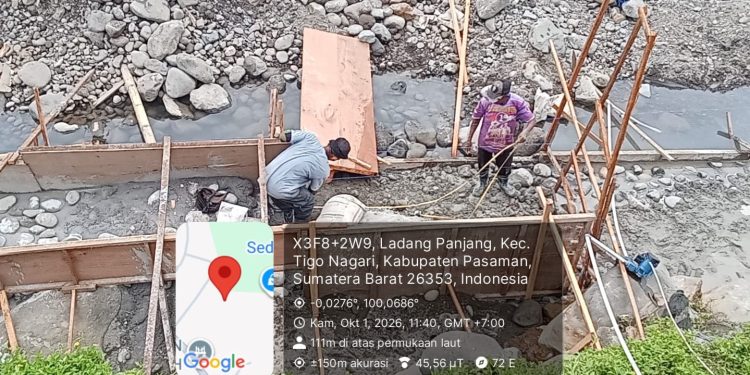 Pembangunan Tanggul Batang Fatimah Diduga Tidak Sesuai Spek