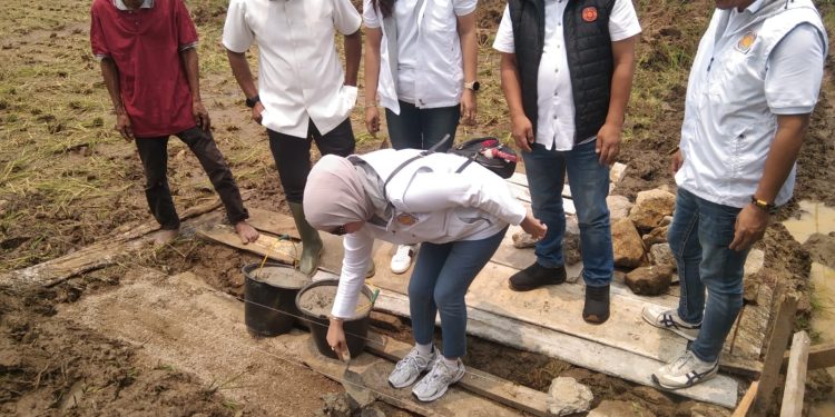 Bupati Solok Hadiri Peletakan Batu Pertama Pembangunan Rumah Bantuan DPD REI Sumbar untuk Korban Galodo Di Arosuka